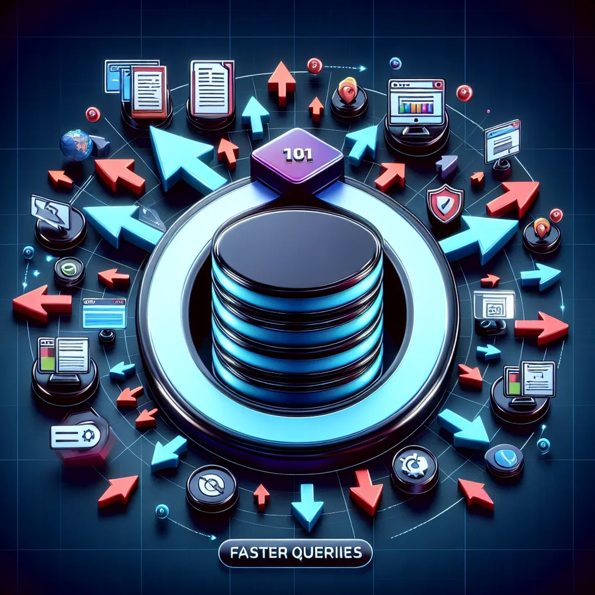 Illustration of a database structure optimized with indexes