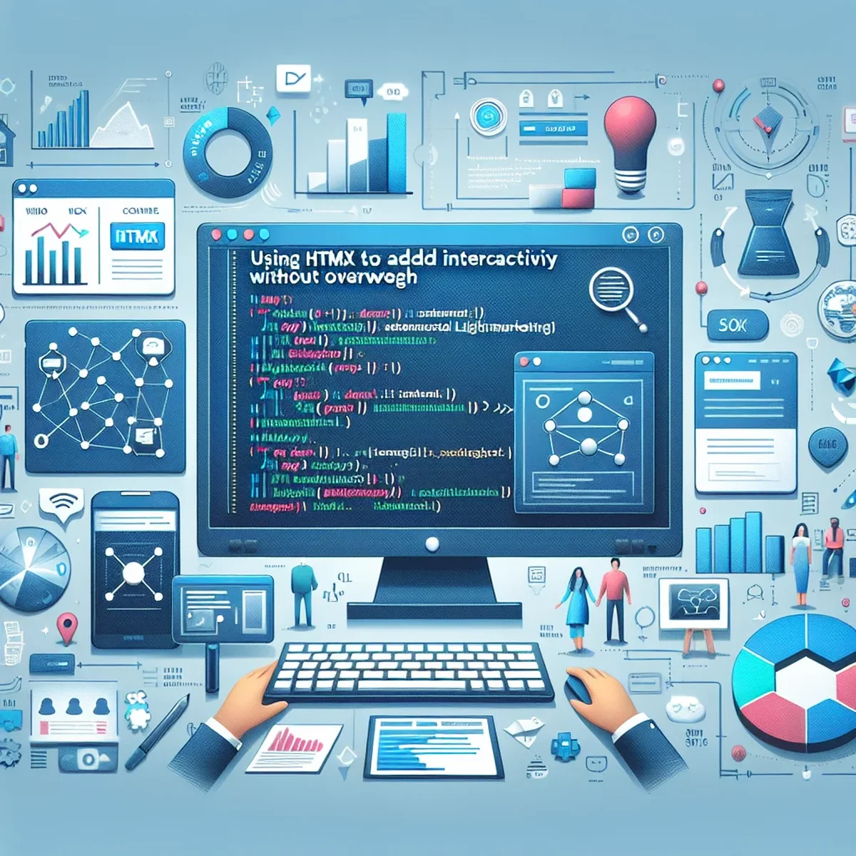 A digital marketing professional optimizing a website using HTMX