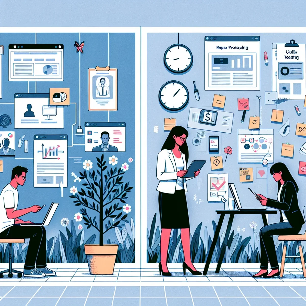 A team analyzing usability testing results on a budget